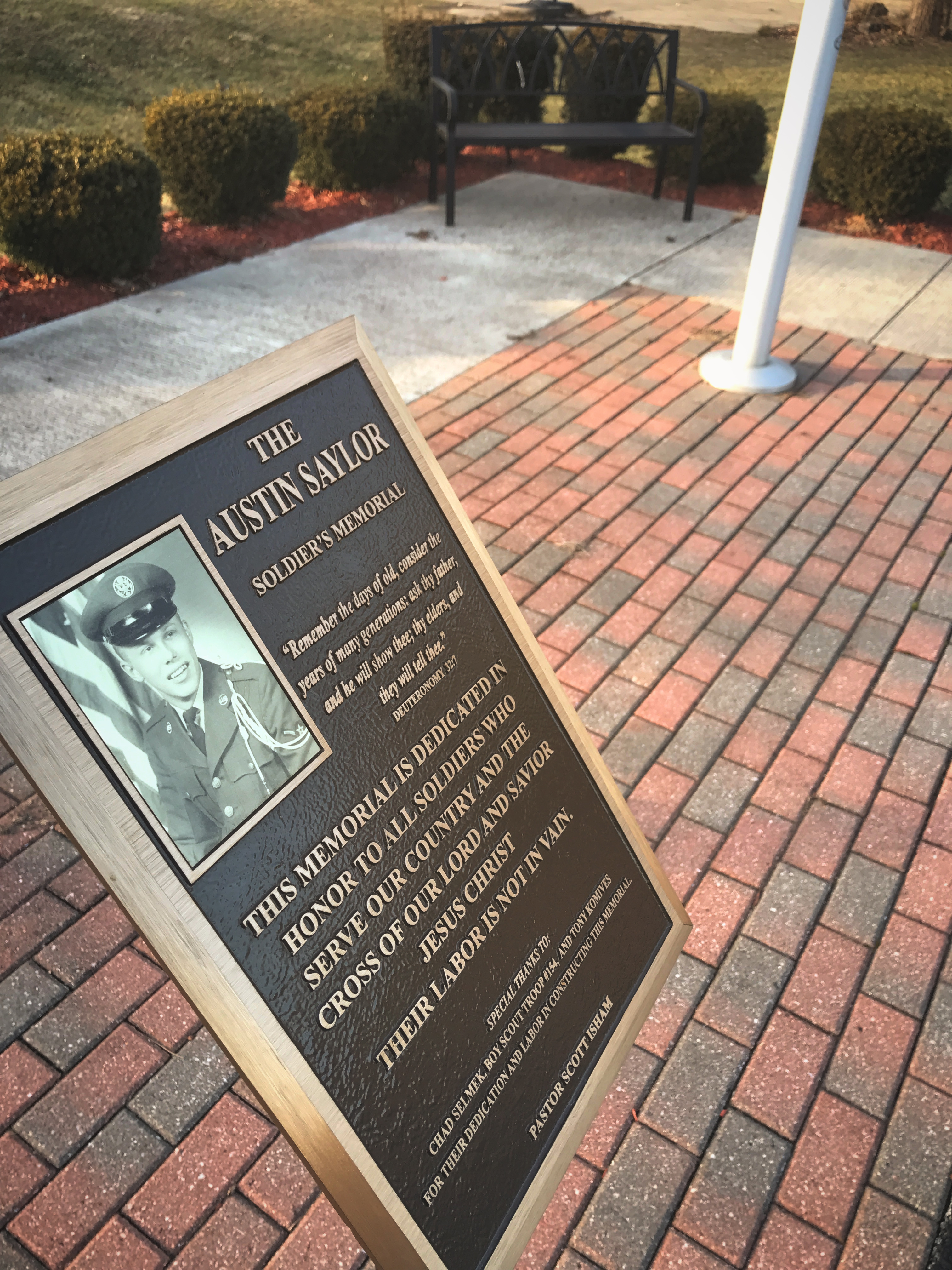 Shelton Park Church of God The Austin Saylor Soldier's Memorial