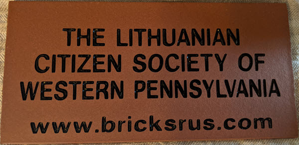 The Lithuanian Citizen Society of Western Pensylvania Memorial Brick