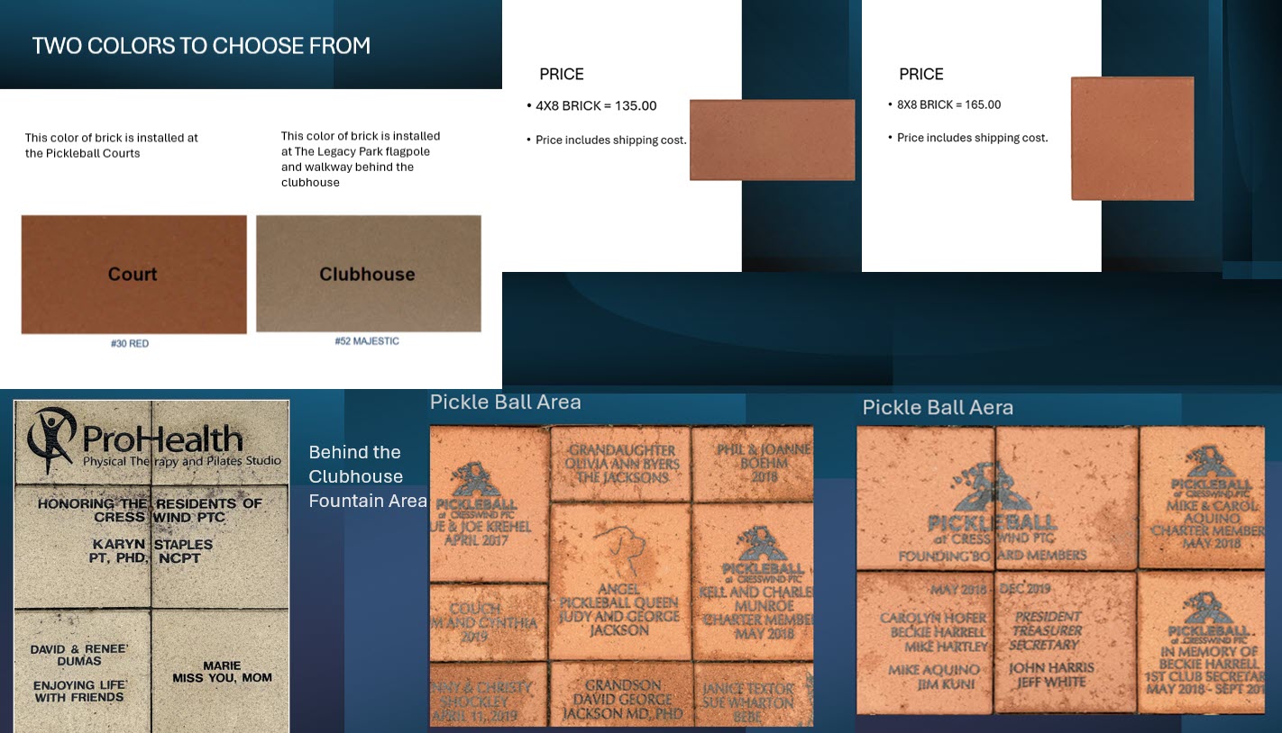 Cresswind Peachtree City Community Donor Paver Program Paver Donor Program