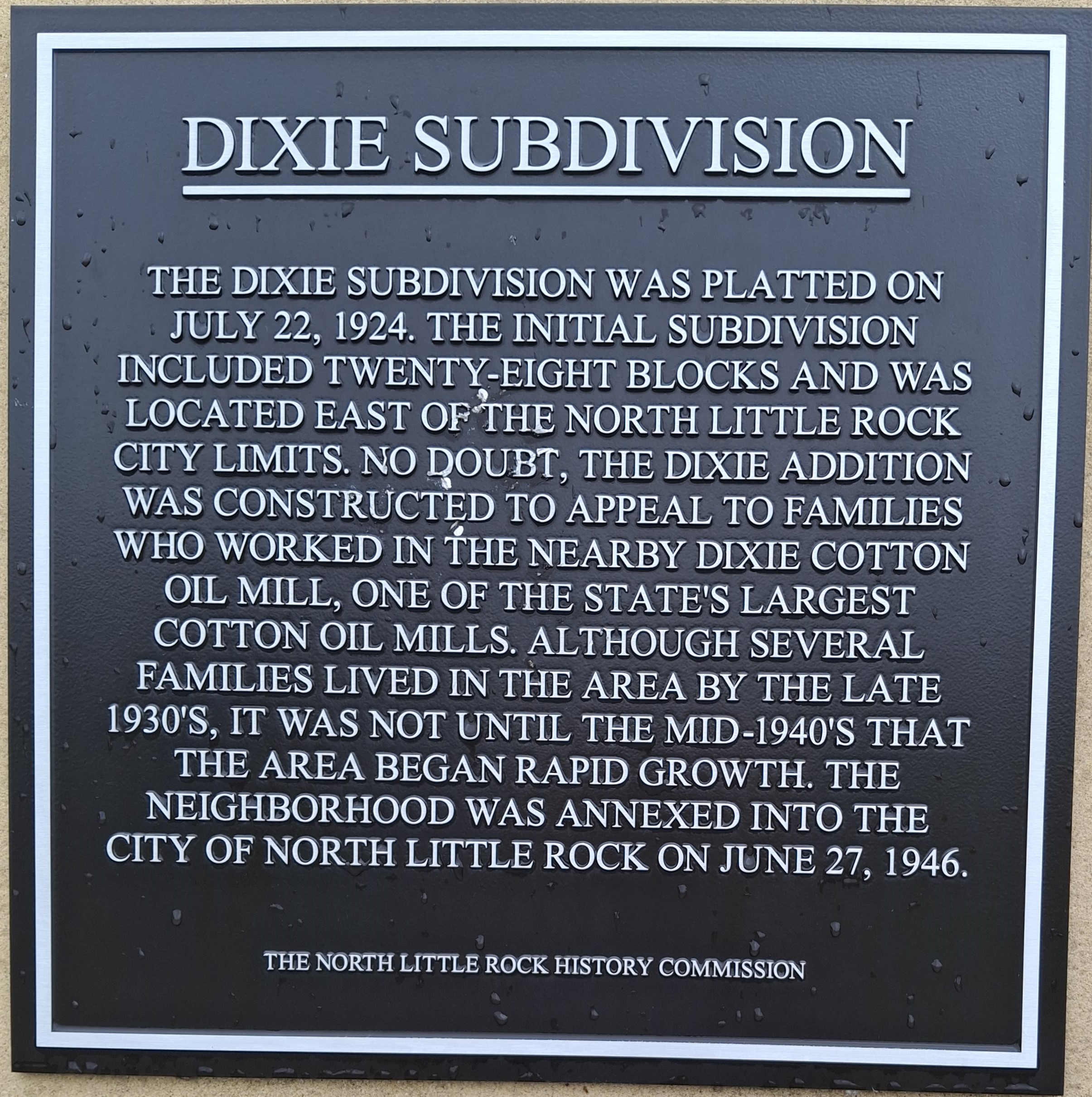 Dixie Day Celebration, Inc. Dixie Addition Memorial Wall