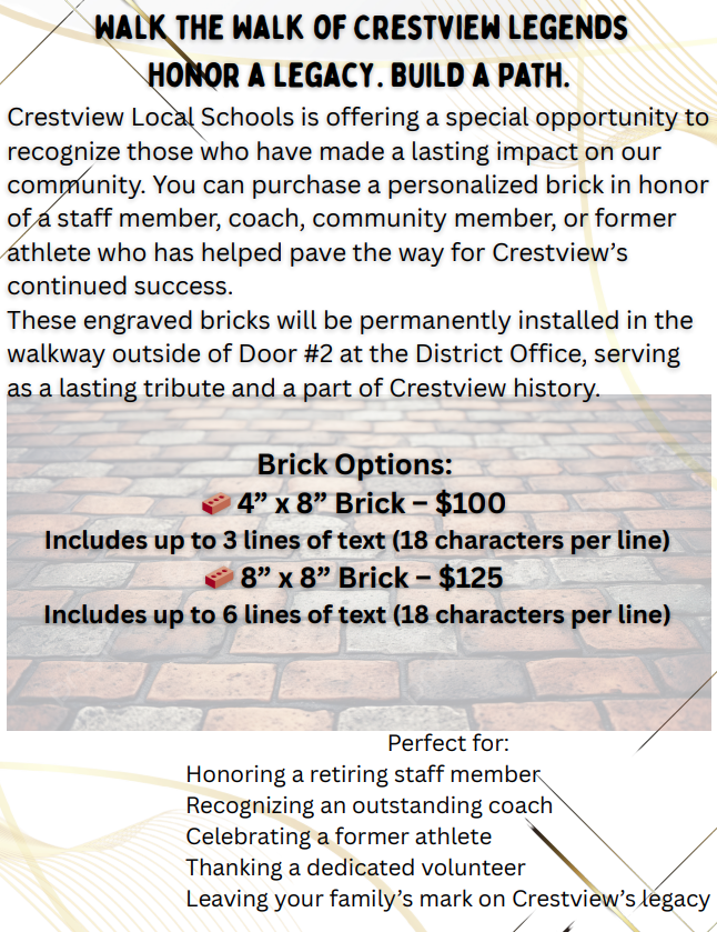 Convoy Crestview HS/MS Crestview Honor Brick Drive