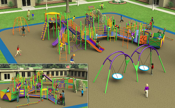 Lester Community Playground Lester Community Playground Brick Path