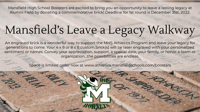 Mansfield High School All-Sports Boosters Leave a Legacy Walkway