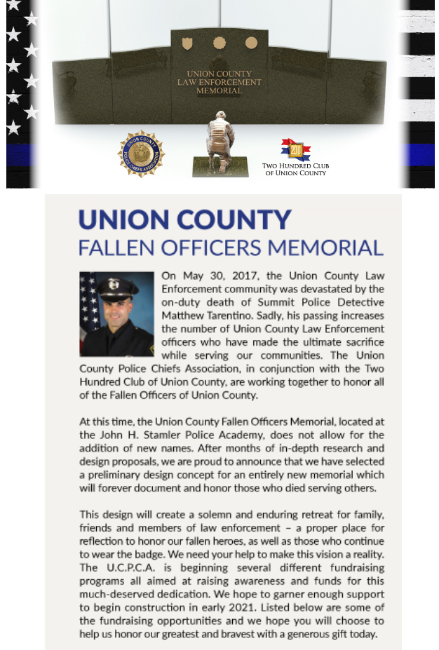 UNION County Police Chiefs Association UNION County Fallen Officers Memorial