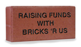 Finished engraved red memorial brick