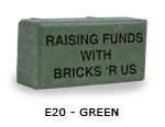 Icons engraved green brick