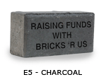 Icons engraved charcoal brick