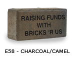 Icons engraved charcoal camel brick