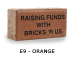 Icons engraved orange brick
