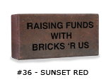 Finished engraved sunset red brick