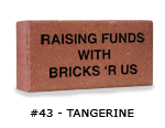 Finished engraved tangerine brick