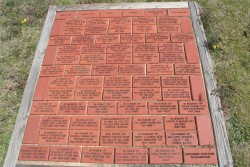 Engraved brick memorial area