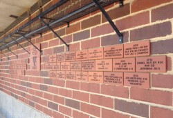 Valor wall of engraved bricks