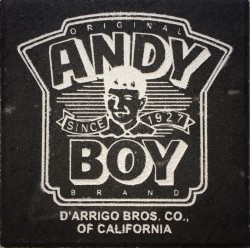 Engraved andy boy brand design logo brick