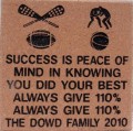 Engraved dowd family logo brick