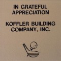 Engraved koffler building logo brick