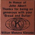 Engraved john albert logo brick