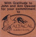 Engraved altacal audubon society logo brick