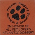 Engraved atlantic doggery logo brick